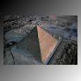 An aerial view of the Giza Pyramid, Egypt